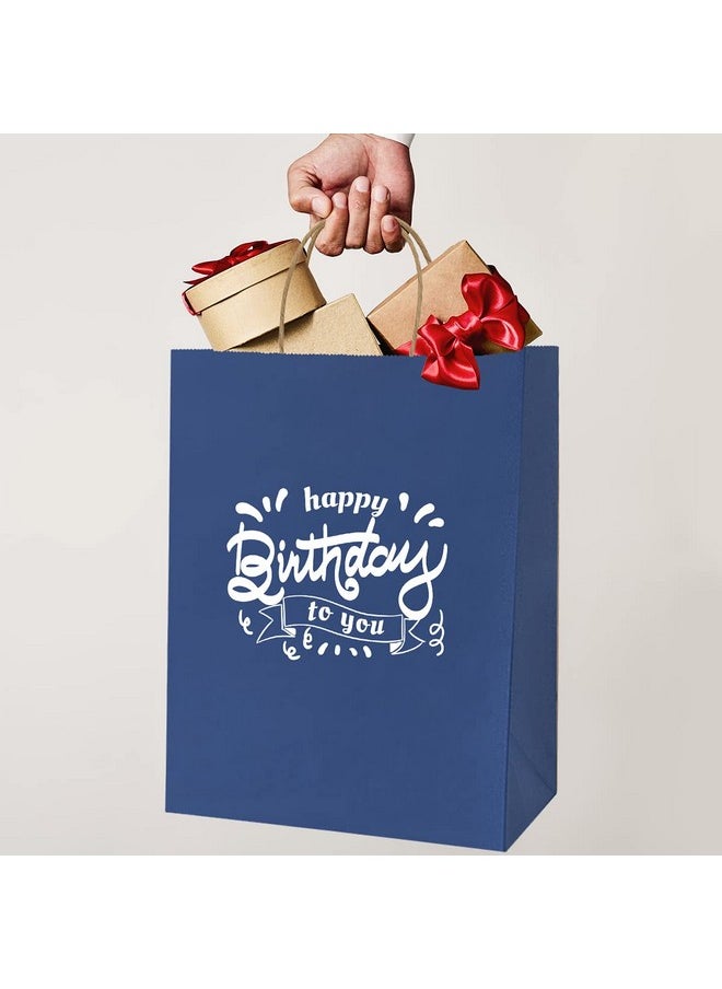 BagDream - BagDream Gift Bags 50 Pack 10x5x13 Navy Blue Kraft Paper Bags Gift Bags with Handles, Retail Merchandise Bags Wedding Party Favor Bags Bulk Recycled Shopping Paper Bags Sacks - Image 1