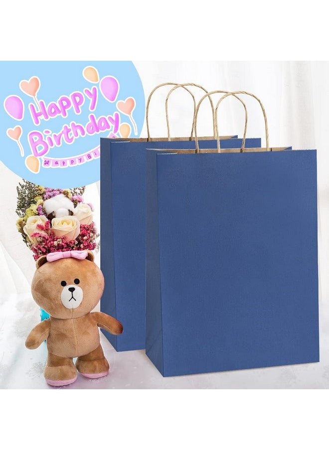 BagDream - BagDream Gift Bags 50 Pack 10x5x13 Navy Blue Kraft Paper Bags Gift Bags with Handles, Retail Merchandise Bags Wedding Party Favor Bags Bulk Recycled Shopping Paper Bags Sacks - Image 1