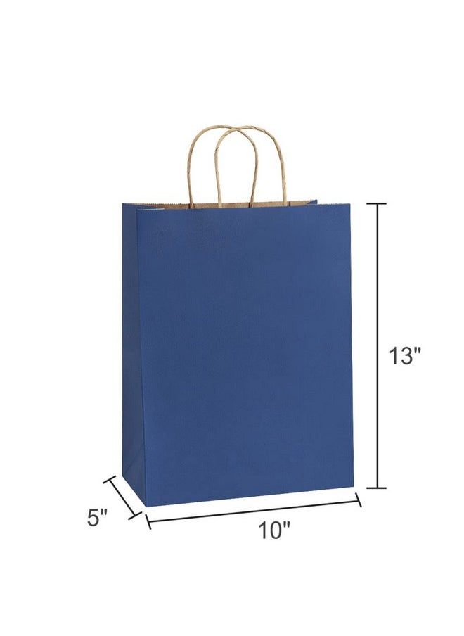 BagDream - BagDream Gift Bags 50 Pack 10x5x13 Navy Blue Kraft Paper Bags Gift Bags with Handles, Retail Merchandise Bags Wedding Party Favor Bags Bulk Recycled Shopping Paper Bags Sacks - Image 1