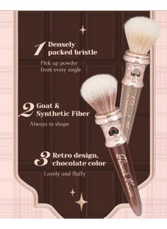 Flower Knows Chocolate Wonder-Shop Blush Brush Soft Makeup Brush For Highlighter Bronzer And Contour Milkshake White  - Image 5