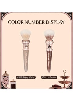 Flower Knows Chocolate Wonder-Shop Blush Brush Soft Makeup Brush For Highlighter Bronzer And Contour Milkshake White  - Image 3