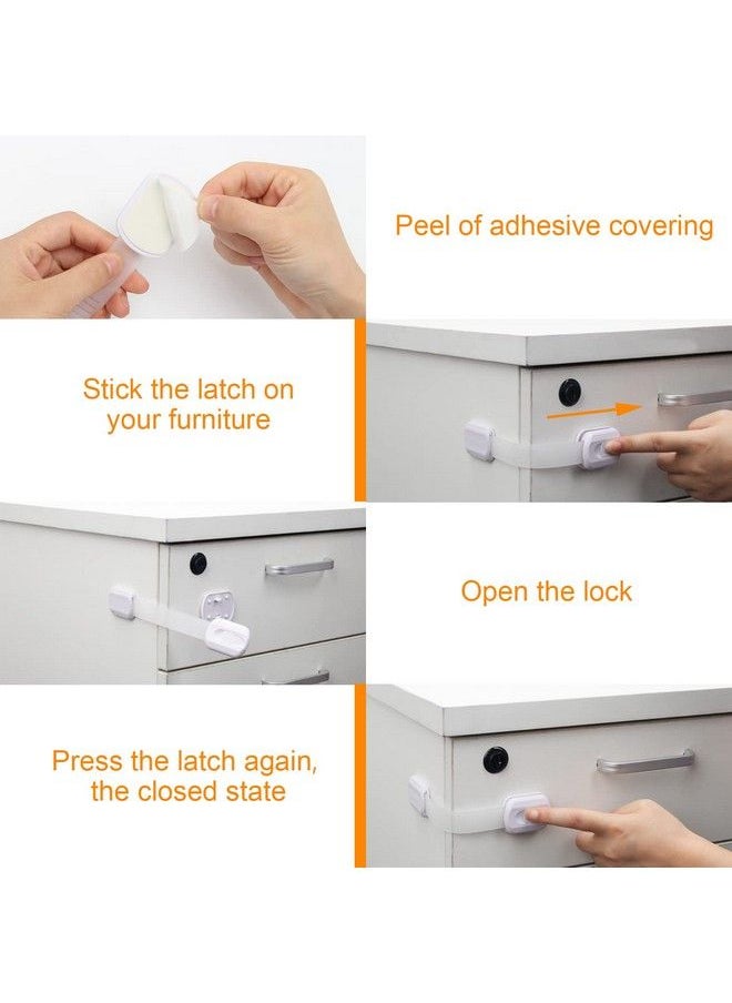 Coolrunner - Child Safety Strap Locks 12 Pack Child Safety Locks Baby Proofing Drawers Locks Coolrunner Child Locks For Drawers Cabinets Dishwasher No Tools Or Drilling Required - Image 1