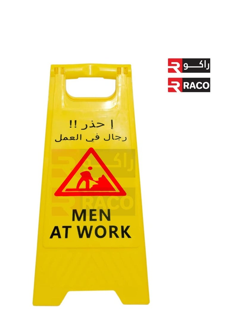 RACO Portable Outdoor Double Sided Folding Self Standing Sign Board Outdoor Floor Signs MEN AT WORK - Image 2
