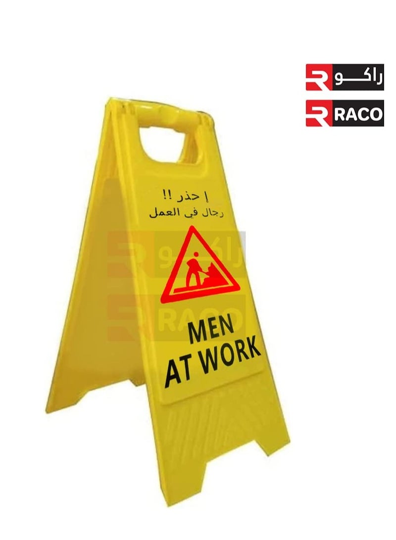 RACO Portable Outdoor Double Sided Folding Self Standing Sign Board Outdoor Floor Signs MEN AT WORK - Image 4