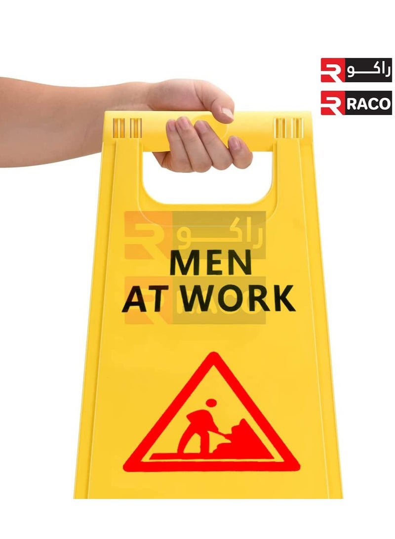 RACO Portable Outdoor Double Sided Folding Self Standing Sign Board Outdoor Floor Signs MEN AT WORK - Image 3