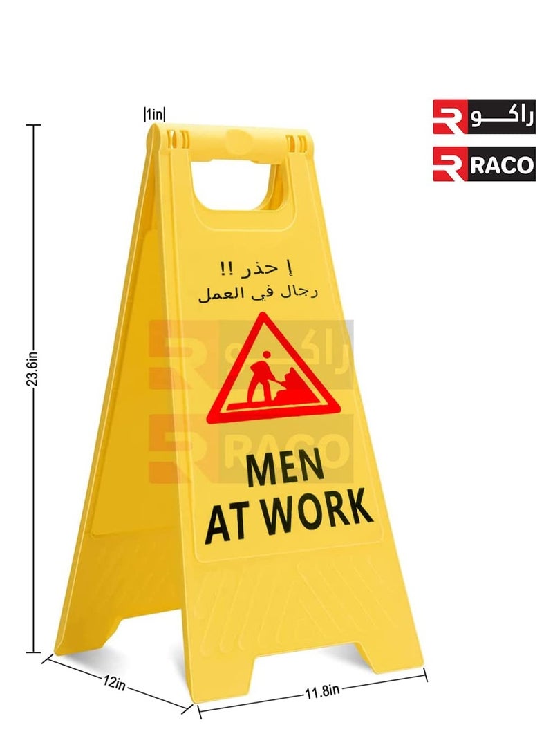 RACO Portable Outdoor Double Sided Folding Self Standing Sign Board Outdoor Floor Signs MEN AT WORK - Image 5