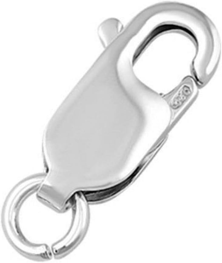 Adabele 5pcs Authentic Sterling Silver 12mm Italian Rectangle Lobster Trigger Clasps Open Jump Ring Hypoallergenic Nickel Free for DIY Jewelry Making SS25-CC - Image 1