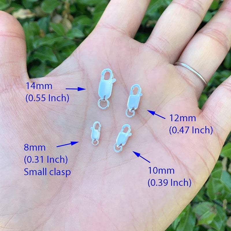 Adabele 5pcs Authentic Sterling Silver 12mm Italian Rectangle Lobster Trigger Clasps Open Jump Ring Hypoallergenic Nickel Free for DIY Jewelry Making SS25-CC - Image 3