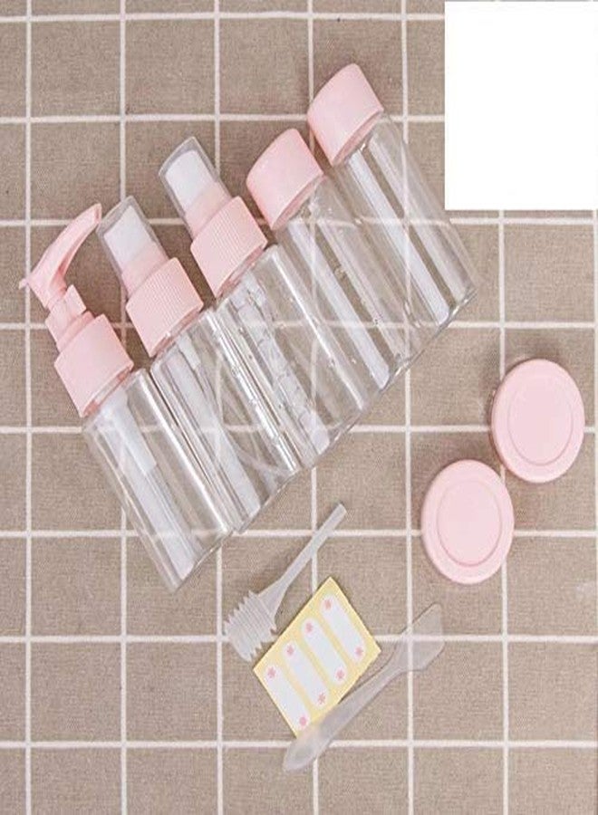 RIVUGJA 7-Pcs Travel Bottles Kit Portable Refillable Toiletry Containers Set, Leak Proof Cosmetic Containers for Lotion, Body Wash (Pink) - Image 1