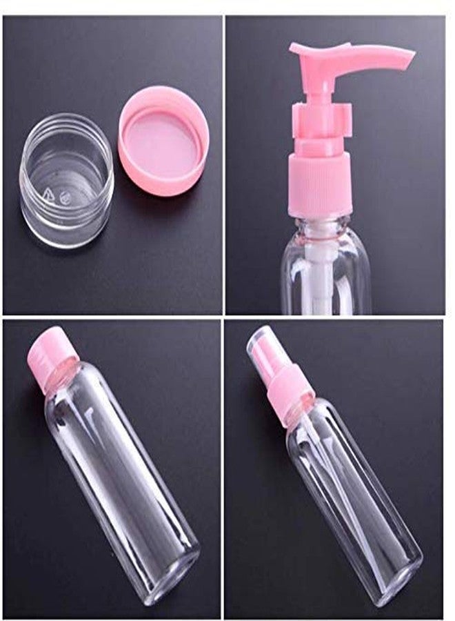 RIVUGJA 7-Pcs Travel Bottles Kit Portable Refillable Toiletry Containers Set, Leak Proof Cosmetic Containers for Lotion, Body Wash (Pink) - Image 3