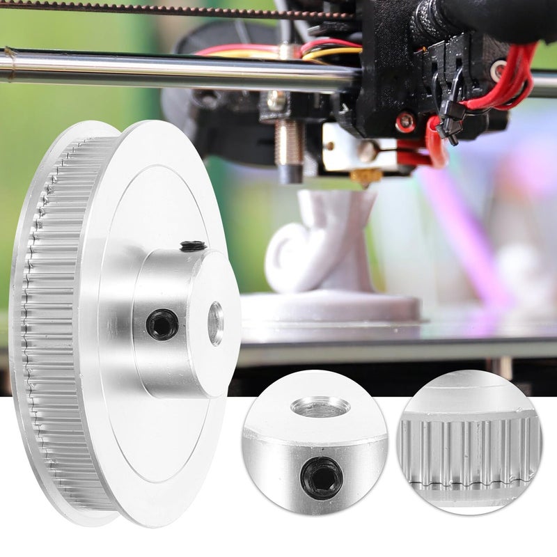 Synchronous Timing Belt Pulley 80 Teeth 5mm Bore Silver 3D Printer Replacement - Image 5