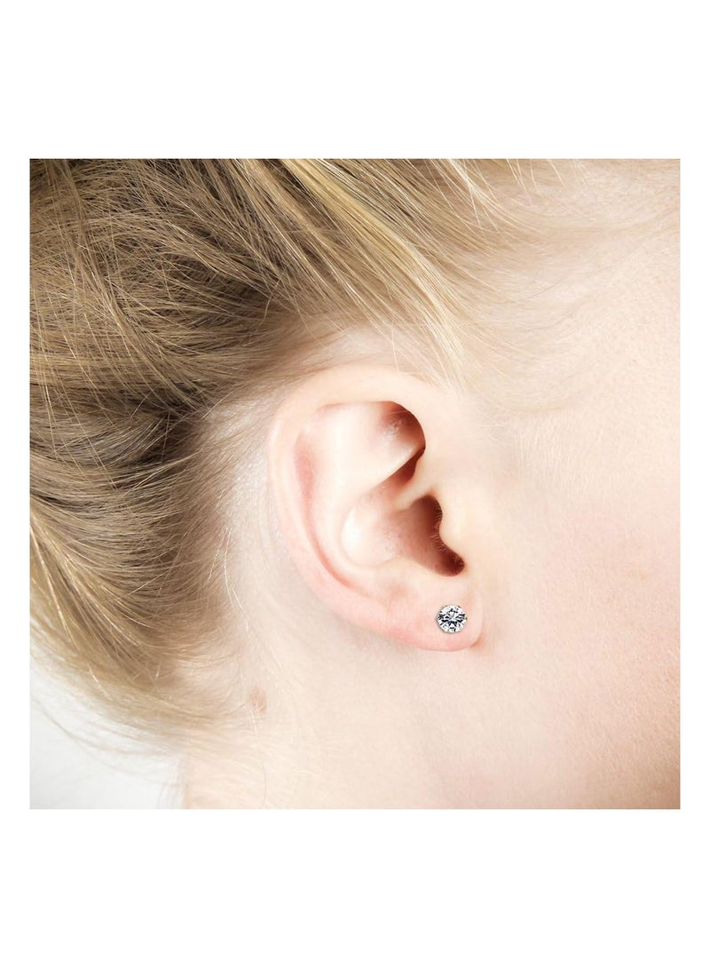 Excefore 6 Pairs Stainless Steel Stud Earrings for Men Silver Gold Black Round Square Earrings Inlaid Cubic Zirconia Men Earrings Stud Earrings for Women Men 4-8MM - Image 4