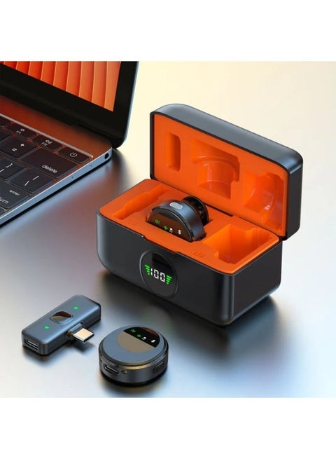 Recci RA39 Wireless Lavalier Microphone with 800mAh Charging Case | 360° Omnidirectional | 3-Level Noise Reduction | 2.4GHz | LED Display | Up to 20m