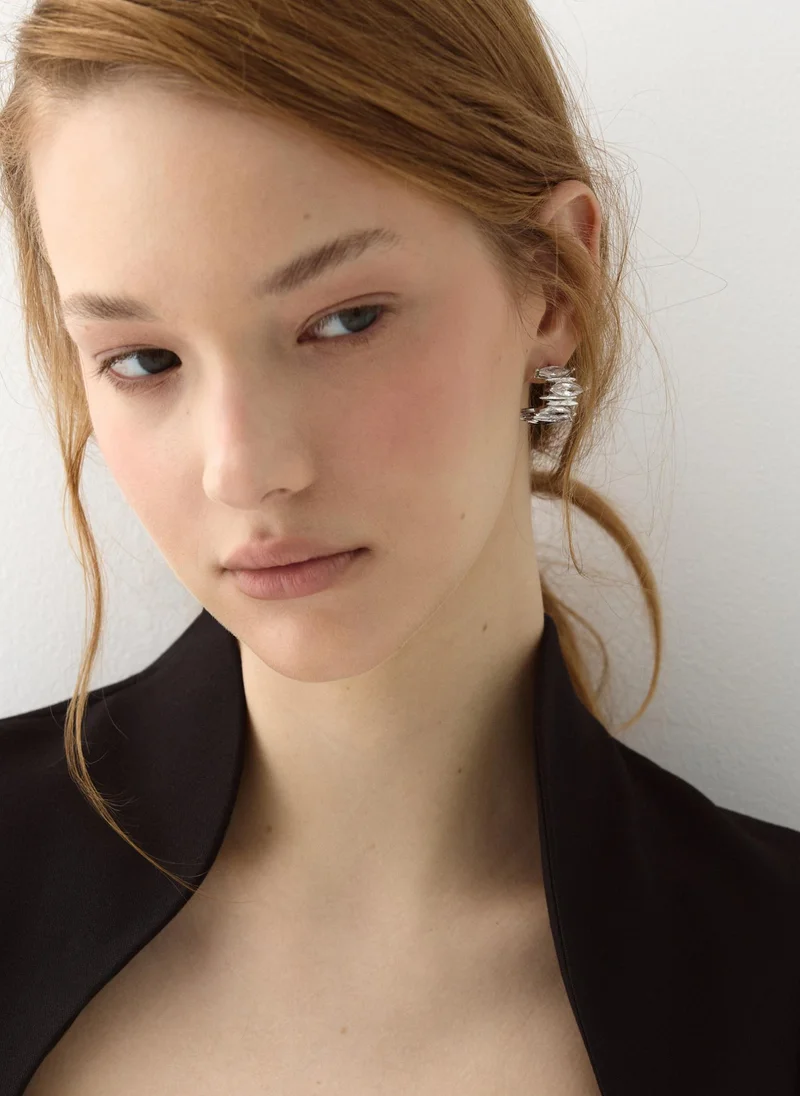 Lichi  Half-hoop earrings with teardrop-shaped stones for Women | Best Price UAE