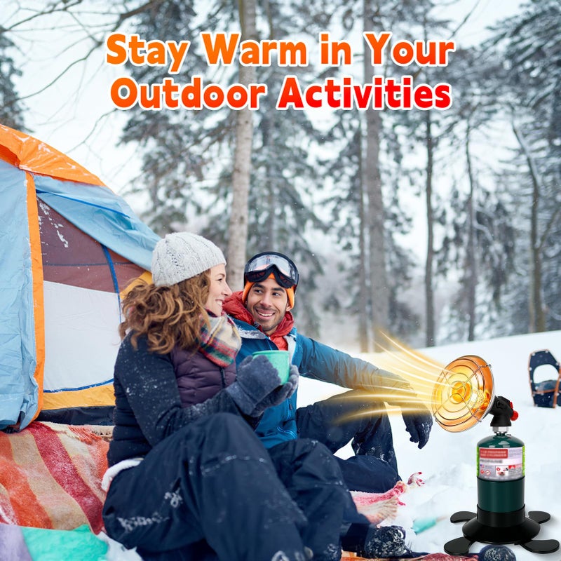 ZYSUN Portable Propane Heater for Camping, Outdoor Small Space Patio Heater, Cordless Gas Heaters with Foldable Tank Holder, Fast Radiant Heaters for Camping Tent, Winter Hiking, Ice Fishing & Hunting - Image 2