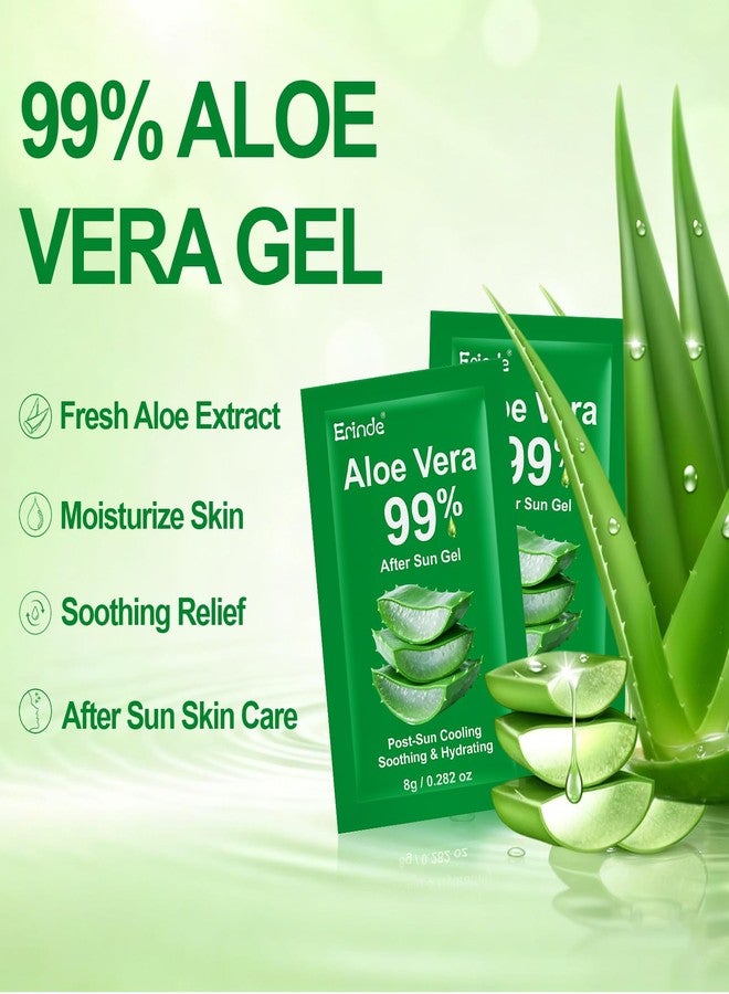 Erinde 60 Pack Travel Size Aloe Vera Gel for Face, Hair & Body, Sunburn Relief, 99% Pure Aloe Vera Gel for After Sun Skin Care Relief, Soothing Hydrating Non-Greasy, Bulk Mini Portable Travel Packet - Image 2