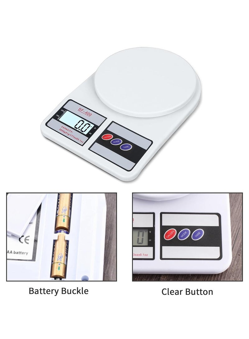 ACLIX Electronic Digital Kitchen Food Scale Gram and Ounce Weight Measurement for Cooking, Baking, Help You Achieve Your Diet, Health Goals, LCD Display (White) - Image 2