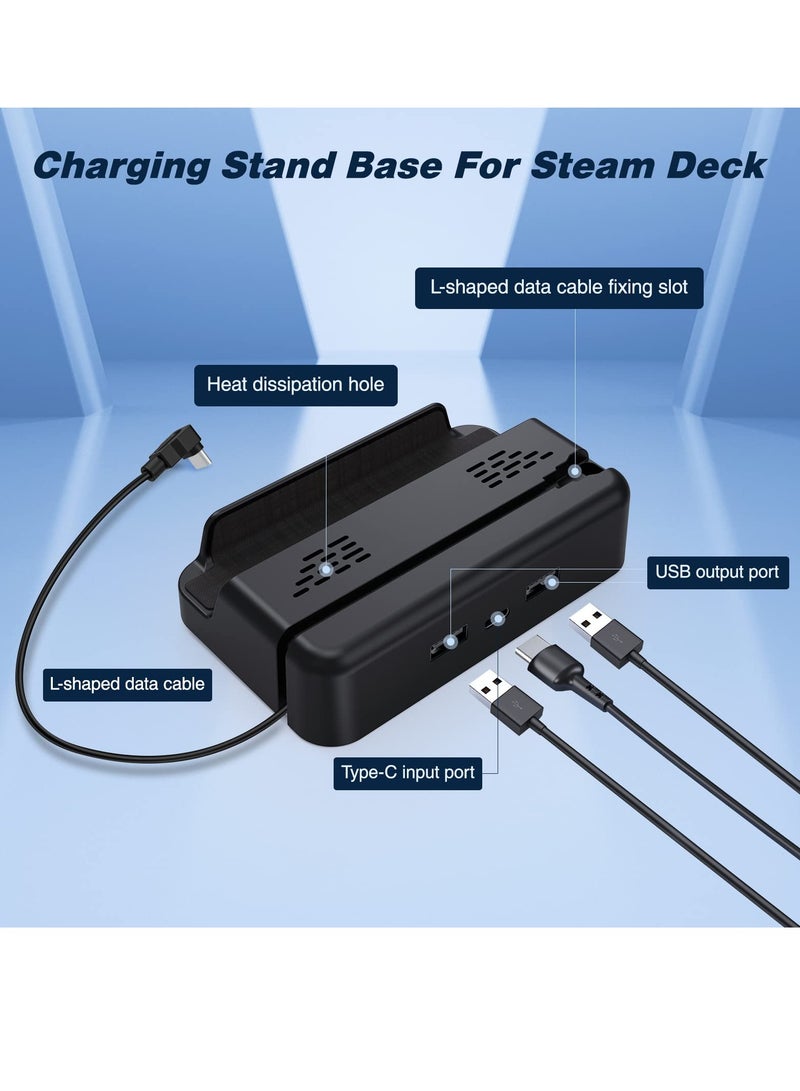 KASTWAVE Compatible with Stand Base for Steam Deck,  Steam Deck Accessories, Charging Dock for Steam Deck,  Dual USB and Full Speed Charging USB C Port for Steam Deck, Anti-Slip Holder Stand for Steam Deck - Image 3