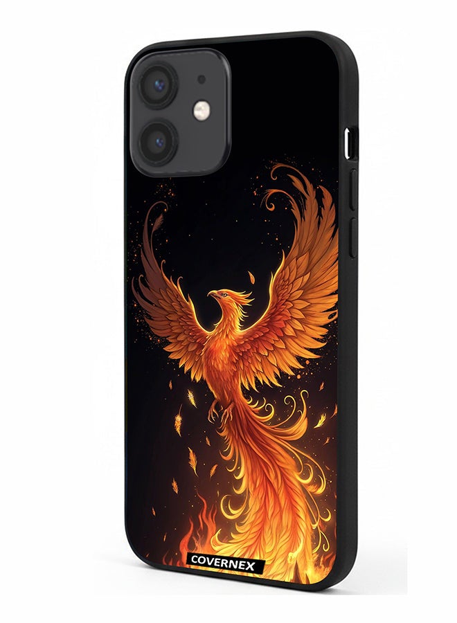 Covernex Apple iPhone 12 Mini Protective Case Cover Printed Featuring Majestic Mythical Phoenix Illustration - Image 1