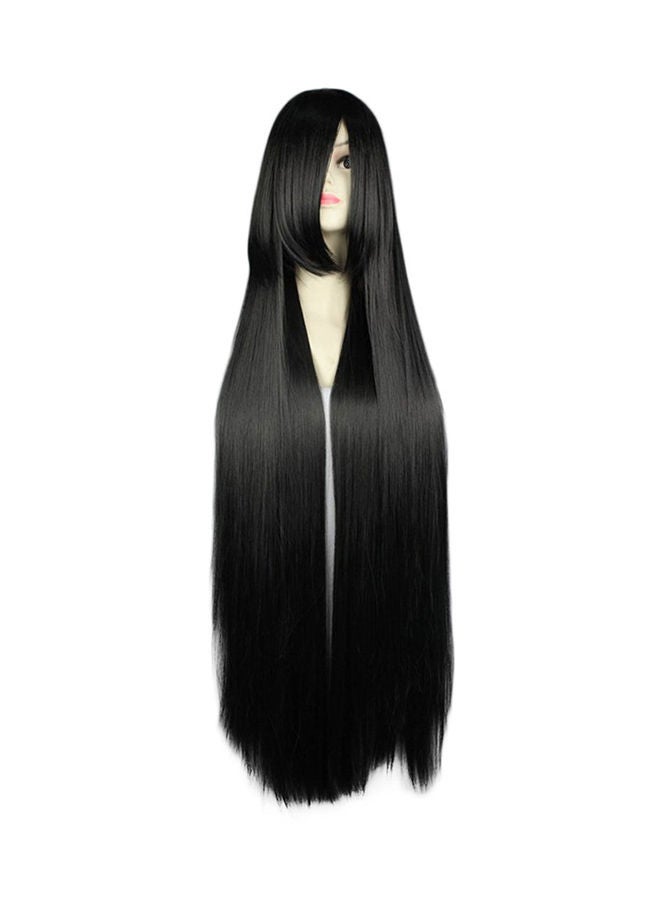 NIBEMINENT Synthetic Long Hair Wig Black 100centimeter - Image 1