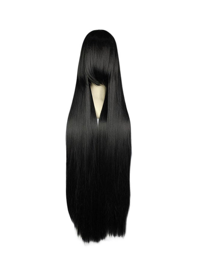 NIBEMINENT Synthetic Long Hair Wig Black 100centimeter - Image 2
