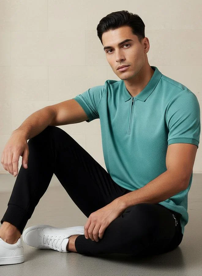 Splash FAV Men Short Sleeves Textured Polo T-shirt