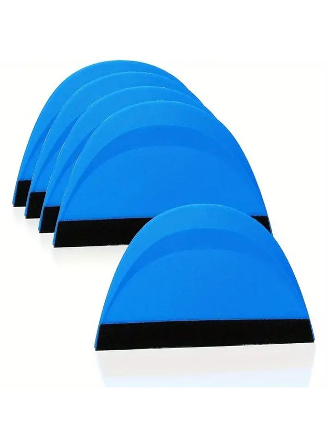 Variant Color Small Squeegee 5 Pack Plastic Scraper With Felt Edge For Car Wrap Window Film - Image 1