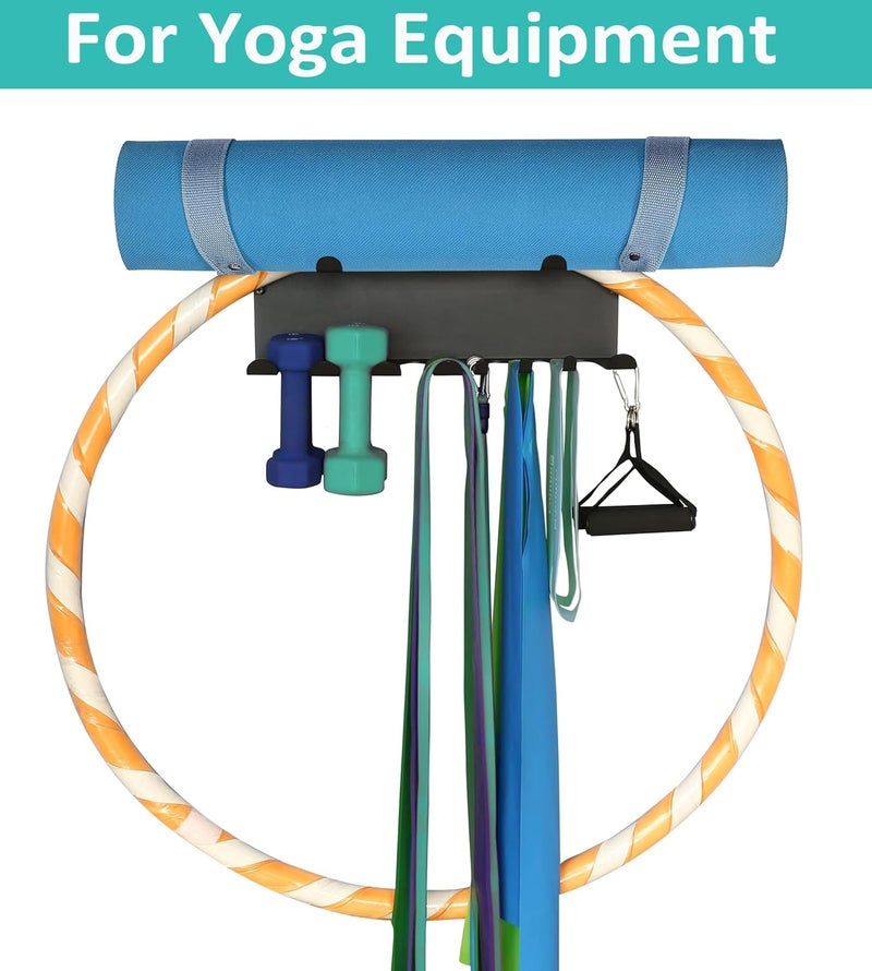Alvade Multi-Purpose Gym Storage Rack Resistance Bands Holder Home Gym Accessories Storage Fitness Bands Rack Heavy Duty Hooks for Resistance Bands, Straps, Jump Ropes, Foam Rollers, Chains - Image 2