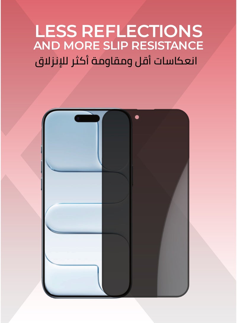 زوندا واقي شاشة خصوصية مطفي ايفون 17 اير - مقاوم للخدش، سهل التركيب، حماية من الدرجة العسكرية، مقاوم لبصمات الأصابع، طبقة طاردة للغبار. - Image 2