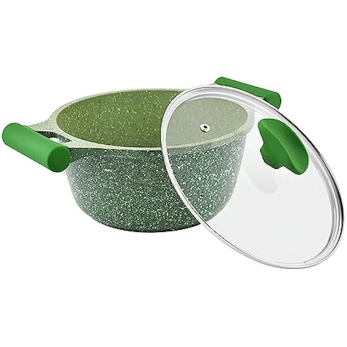 ريحني طاجن Essentials غير اللاصق مع غطاء زجاجي مطلية بجرانيت 30 سم متوافق مع قدر الألمنيوم للطهي Print Pr81112 - Image 2