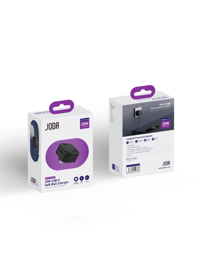 JODA شاحن حائط JODA VoltPod 20 20W USB-C GaN أسود - Image 2