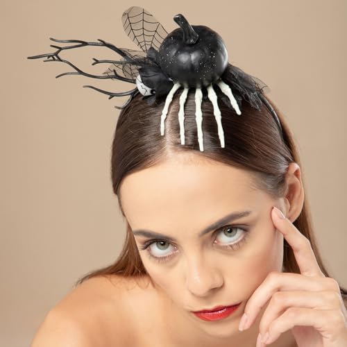 Radhu & Kabby Spooky Halloween Headband for Women | Black Pumpkin & Skeleton Hand Hair Accessory | Gothic Party Costume Look | Comfortable Fit | Pack of 1 - Image 4