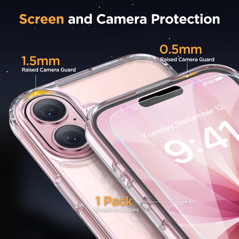 Miracase Magnetic for iPhone 17 Case (Compatible with MagSafe) with Screen Protector Military-Grade Protection, Anti-Fingerprint Translucent Matte Phone Cover for iPhone 17 6.3 inch, Clear - Image 5