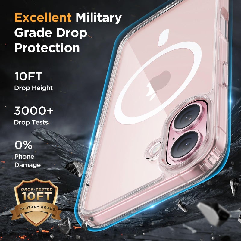Miracase Magnetic for iPhone 17 Case (Compatible with MagSafe) with Screen Protector Military-Grade Protection, Anti-Fingerprint Translucent Matte Phone Cover for iPhone 17 6.3 inch, Clear - Image 4