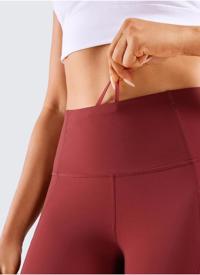 CRZ YOGA Women's Naked Feeling Light Running Shorts with Pockets 6'' - High Waisted Compression Gym Biker Shorts Deep Wine Small  - Image 4