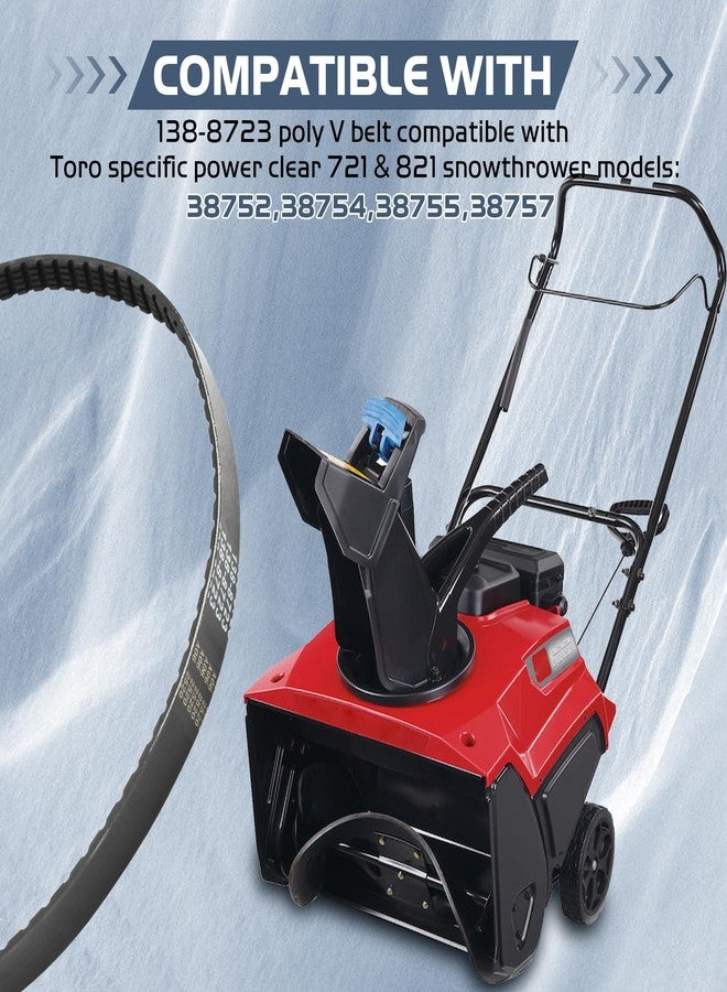 حزام بديل لمنفاخ الثلج Toro 721 و 821 Power Clear، رقم القطعة TOSRWGLL 138-8723، أرقام القطع: 38752، 38753، 38754، 38755، 38756، 38757. - Image 3