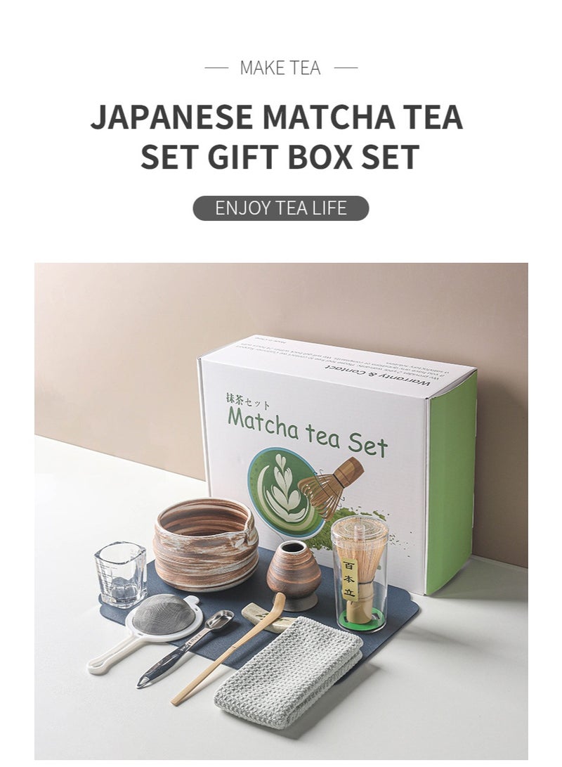 WALALLA 10Pcs Matcha Whisk Set with Bamboo Whisk, Ceramic Bowl, Scoop & Holder Japanese Tea Making Tools Matcha Starter Kit for Matcha Tea Ceremony Matcha Gift Set for Tea Lovers Beginners - Image 3
