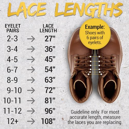 Miscly Round Boot Laces [1 Pair] Heavy Duty and Durable Shoelaces for Boots, Work Boots & Hiking Shoes (Brown, 54 inches (137 cm)) - Image 5