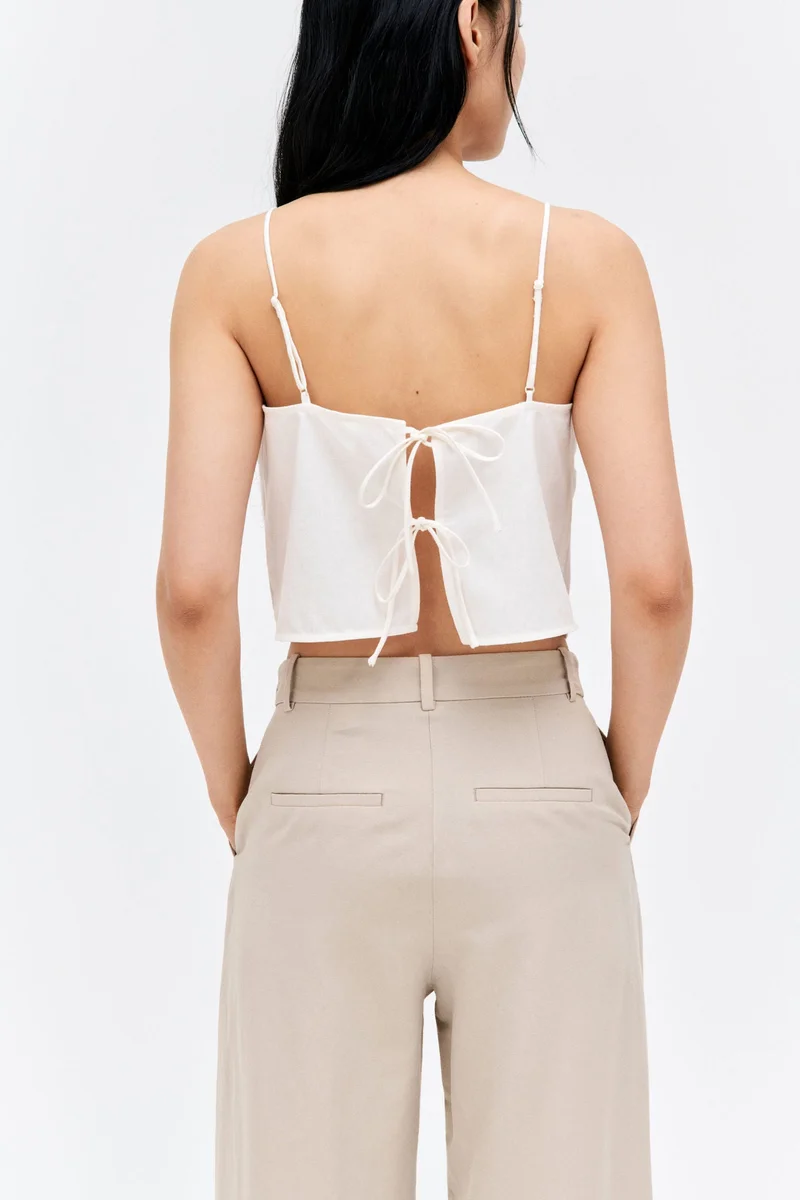اتش اند ام Wide linen-blend trousers