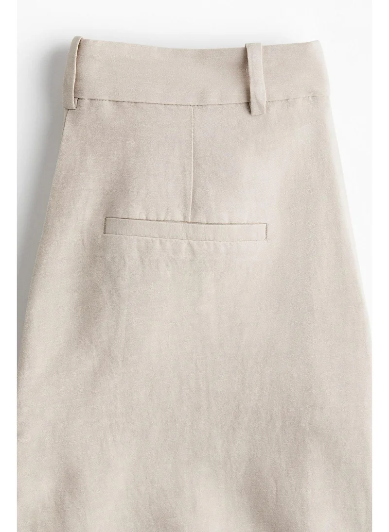 اتش اند ام Wide linen-blend trousers