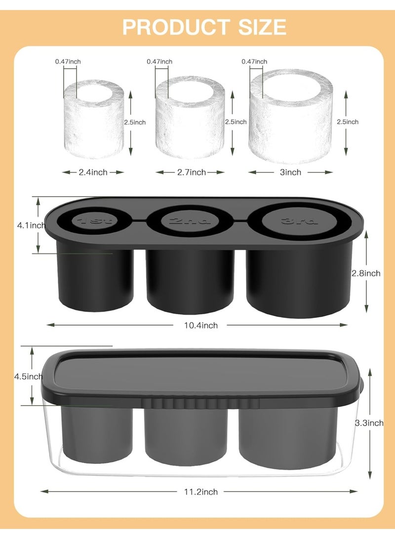 Silicone Ice Cube Tray for 40Oz Stanley Tumbler - 3 Pcs with Lid & Bin (Green/Brown/Black) | BPA-Free, Leakproof, Perfect for Desert Heat - Image 2