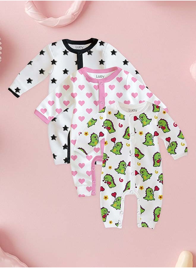 LUAY 100% Cotton Full Sleeves Baby Printed Romper,Sleepsuit for Baby Girls & Boys,_(Pack of 3) 0-3 M - pzsku/ZC3D85599856EAAECEC86Z/45/_/1741000597/04c5e3ad-659b-4fe1-b40d-9a186a15352b