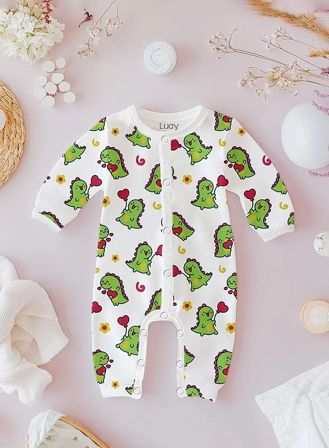 Luay  100% Cotton Full Sleeves Baby Printed Romper,Sleepsuit for Baby Girls & Boys,_(Pack of 3) 0-3 M  | Best Price UAE