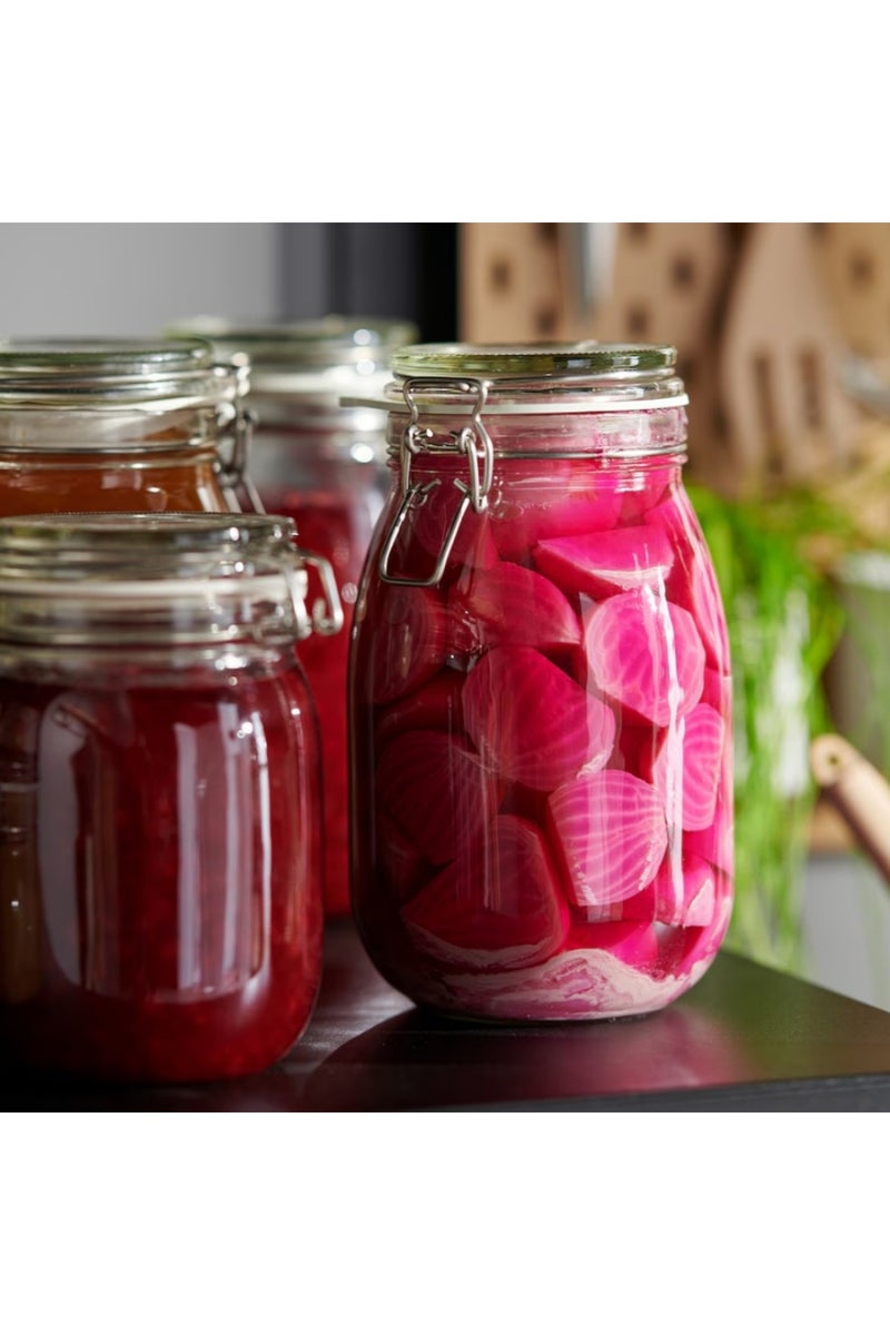 جرة زجاجية سعة 1.8 لتر مع غطاء – تخزين وحفظ الطعام محكم الإغلاق - Image 2