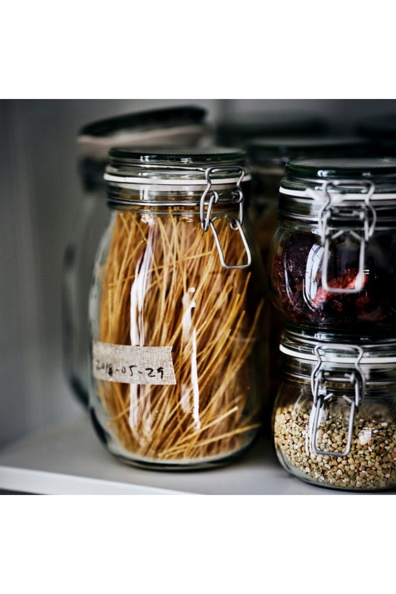 جرة زجاجية سعة 1.8 لتر مع غطاء – تخزين وحفظ الطعام محكم الإغلاق - Image 3