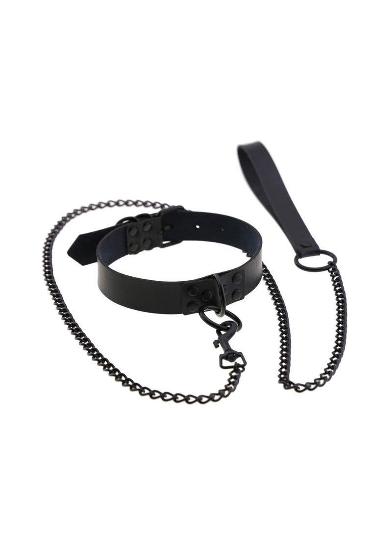 SYOSI - Choker Leather Black Choker Necklace for Women Novelty O Ring Chain Adjustable Punk Rock Necklace Gifts for Girlfriend Daughter Vintage Collars Jewellery - Image 1