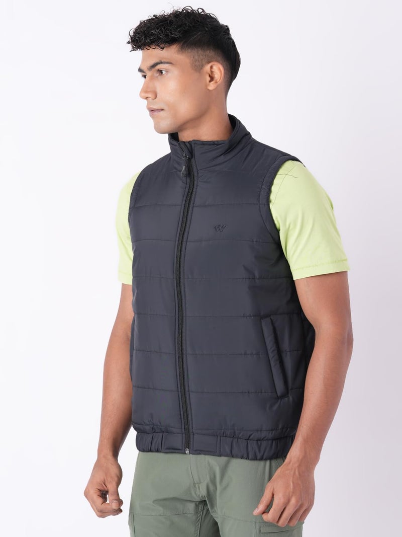 Wildcraft Men Alpine Solid Nylon Blend Collored Casual Quilted Vest, Full Sleeve - Regular fit, Black, S - Image 2