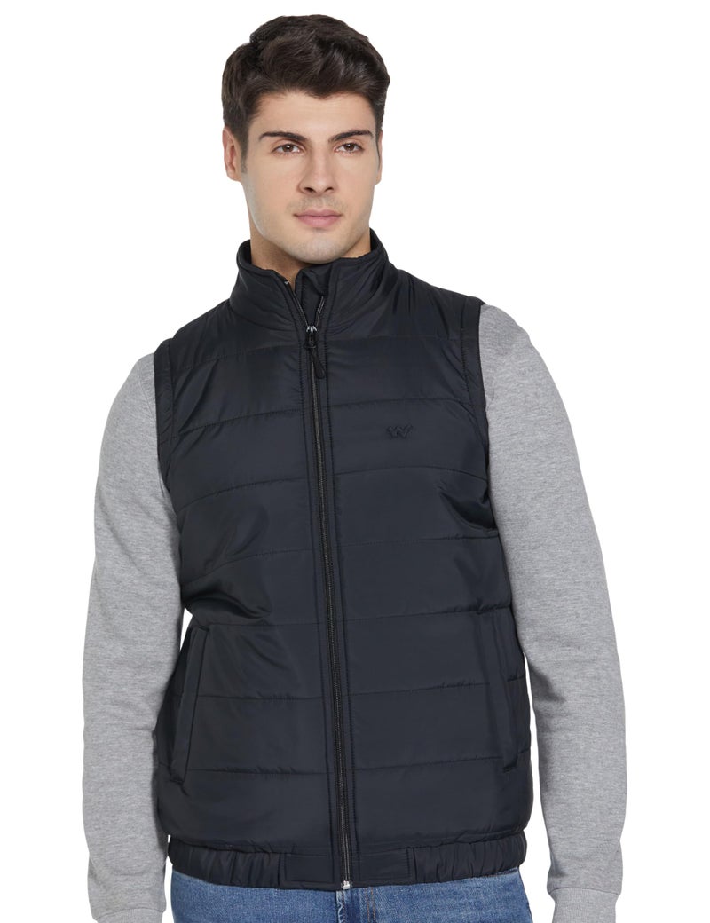 Wildcraft Men Alpine Solid Nylon Blend Collored Casual Quilted Vest, Full Sleeve - Regular fit, Black, S - Image 5