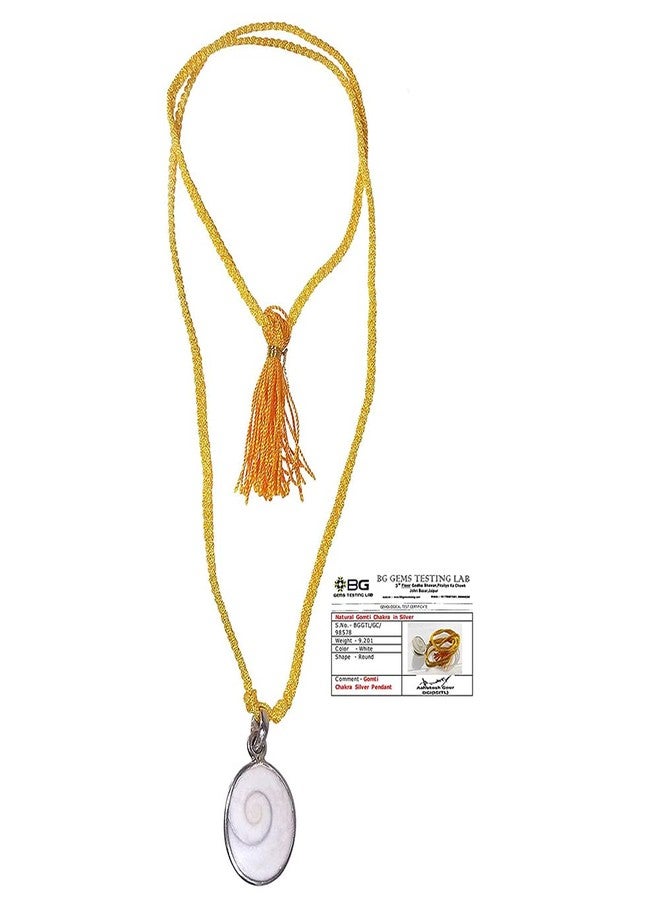 CHAKRADHARI 99.6% Silver Gomati Chakra Pendant with Free 1 Brass Coin - Image 1