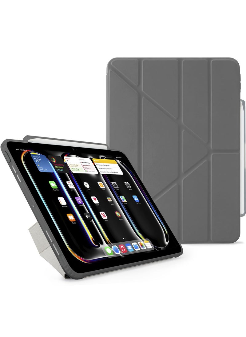 Pipetto - Origami No3 Pencil Case for Apple iPad Pro 13 inch Case (2024) M4 Smart Cover with 5 in 1 Stand - Grey - Image 1